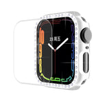 ENKAY Hat-Prince Electroplate PC Diamond Watch Case + Pellicola proteggi schermo in PET curvo a copertura totale per Apple Watch Series 7 45mm