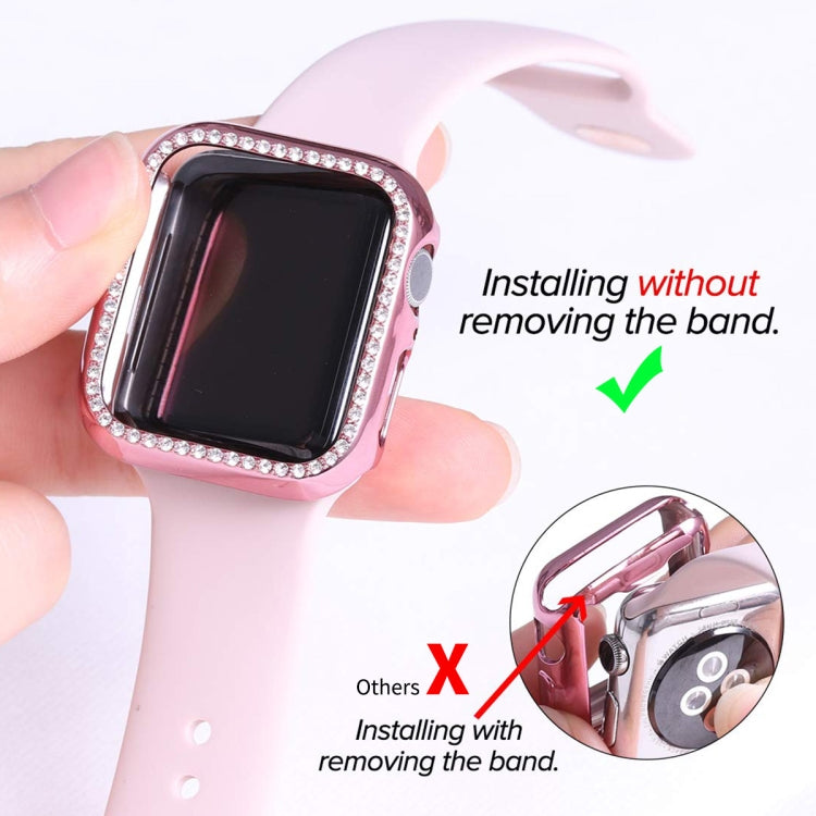 ENKAY Hat-Prince Electroplate PC Diamond Watch Case + Pellicola proteggi schermo in PET curvo a copertura totale per Apple Watch Series 7 45mm