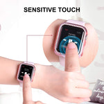 ENKAY Hat-Prince Electroplate PC Diamond Watch Case + Pellicola proteggi schermo in PET curvo a copertura totale per Apple Watch Series 7 45mm
