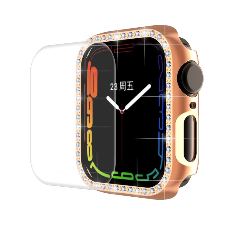 ENKAY Hat-Prince Electroplate PC Diamond Watch Case + Pellicola proteggi schermo in PET curvo a copertura totale per Apple Watch Series 7 41mm