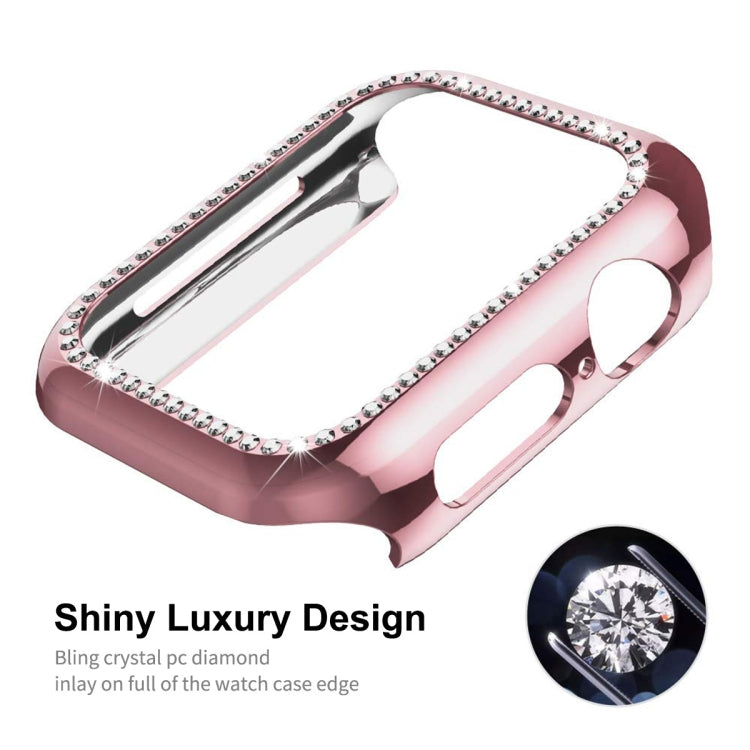 ENKAY Hat-Prince Electroplate PC Diamond Watch Case + Pellicola proteggi schermo in PET curvo a copertura totale per Apple Watch Series 7 41mm