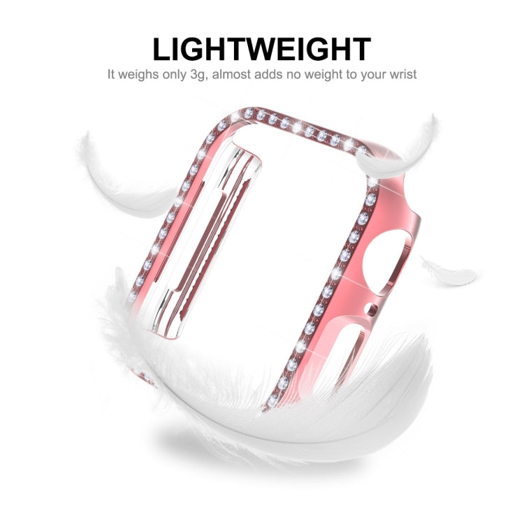 ENKAY Hat-Prince Electroplate PC Diamond Watch Case + Pellicola proteggi schermo in PET curvo a copertura totale per Apple Watch Series 7 41mm