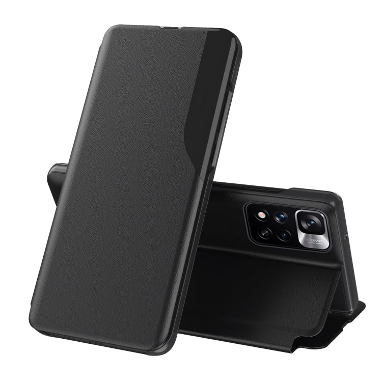 Display Laterale Custodia in Pelle Flip Orizzontale Magnetica Antiurto con Supporto, For Xiaomi Redmi Note 11, For Xiaomi Redmi Note 11 Pro