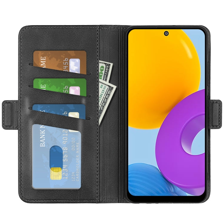 Per Samsung Galaxy M52 5G Custodia in pelle a vibrazione orizzontale con fibbia magnetica a doppio lato con supporto e slot per carte e portafoglio, For Samsung Galaxy M52 5G