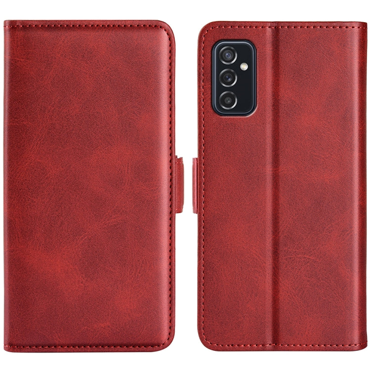Per Samsung Galaxy M52 5G Custodia in pelle a vibrazione orizzontale con fibbia magnetica a doppio lato con supporto e slot per carte e portafoglio, For Samsung Galaxy M52 5G
