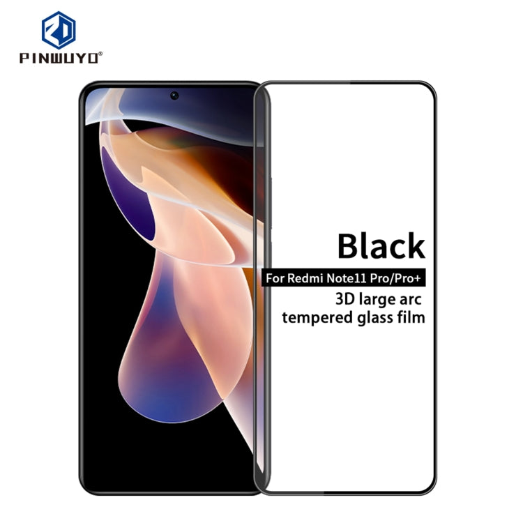 PINWUYO 9H Pellicola in vetro temperato a schermo intero curvo 3D antideflagrante, For Xiaomi Redmi Note 11, For Xiaomi Redmi Note 11 Pro