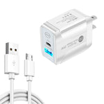 Caricabatterie rapido USB-C PD 25W + QC3.0 doppia porta con cavo