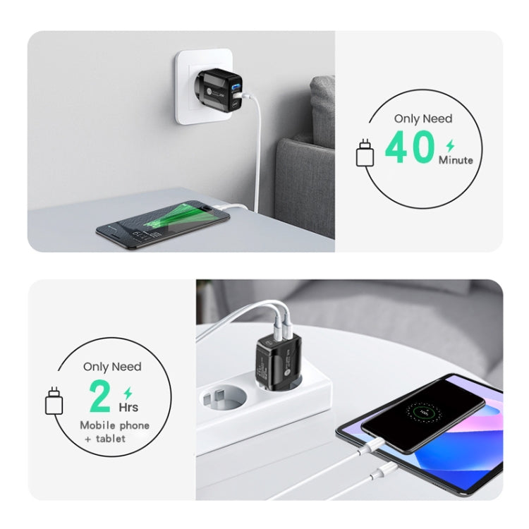 Caricabatterie rapido PD25W USB-C e QC3.0 con cavo Micro USB