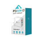 Caricabatterie rapido PD25W USB-C e QC3.0 con cavo Micro USB