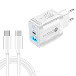 Caricabatterie rapido USB-C PD 25W + QC3.0 con cavo USB-C 1m