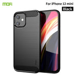 Custodia morbida in TPU in fibra di carbonio spazzolata serie MOF Gentleness, For iPhone 12 mini, For iPhone 12 / 12 Pro, For iPhone 12 Pro Max, For iPhone?12 / 12 Pro