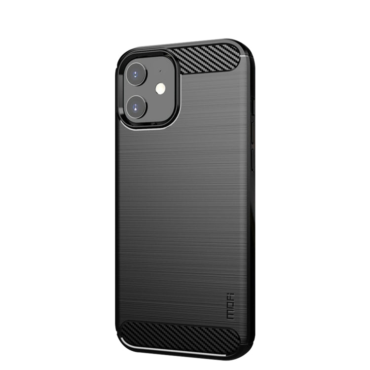 Custodia morbida in TPU in fibra di carbonio spazzolata serie MOF Gentleness, For iPhone 12 mini, For iPhone 12 / 12 Pro, For iPhone 12 Pro Max, For iPhone?12 / 12 Pro