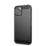 Custodia morbida in TPU in fibra di carbonio spazzolata serie MOF Gentleness, For iPhone 12 mini, For iPhone 12 / 12 Pro, For iPhone 12 Pro Max, For iPhone?12 / 12 Pro