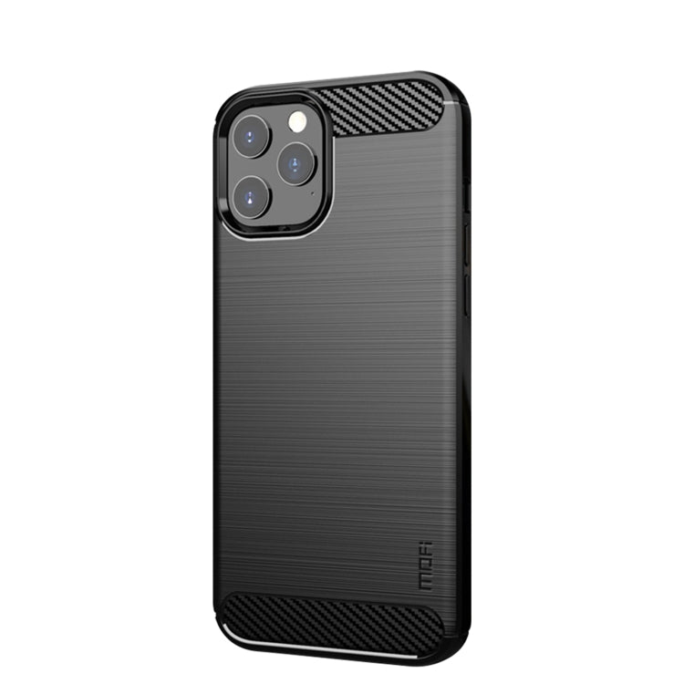 Custodia morbida in TPU in fibra di carbonio spazzolata serie MOF Gentleness, For iPhone 12 mini, For iPhone 12 / 12 Pro, For iPhone 12 Pro Max, For iPhone?12 / 12 Pro