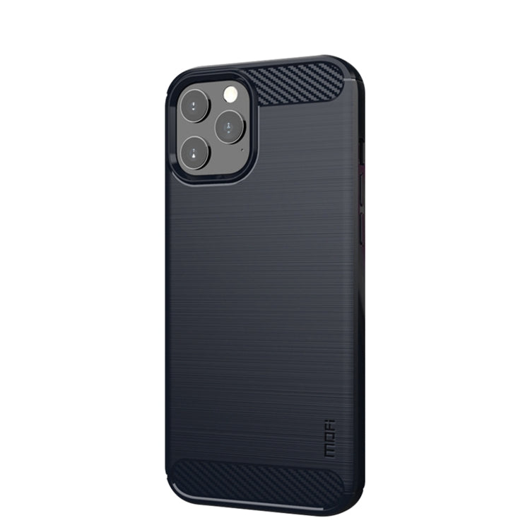 Custodia morbida in TPU in fibra di carbonio spazzolata serie MOF Gentleness, For iPhone 12 mini, For iPhone 12 / 12 Pro, For iPhone 12 Pro Max, For iPhone?12 / 12 Pro