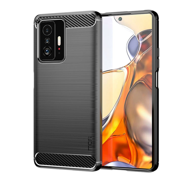 Custodia morbida per telefono in TPU in fibra di carbonio spazzolata serie MOFI Gentleness, For Xiaomi Redmi Note11 / Poco M4 Pro 5G, For Xiaomi Redmi Note11 Pro / Note 11 Pro+, For Xiaomi Redmi 10 / 10 Prime, For Xiaomi Mi 11T / 11T Pro