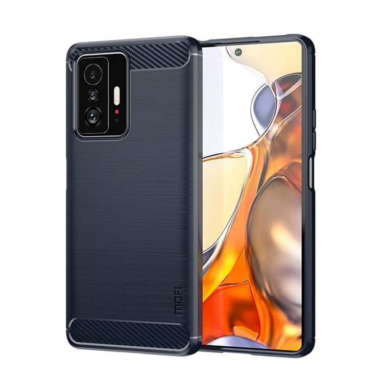Custodia morbida per telefono in TPU in fibra di carbonio spazzolata serie MOFI Gentleness, For Xiaomi Redmi Note11 / Poco M4 Pro 5G, For Xiaomi Redmi Note11 Pro / Note 11 Pro+, For Xiaomi Redmi 10 / 10 Prime, For Xiaomi Mi 11T / 11T Pro