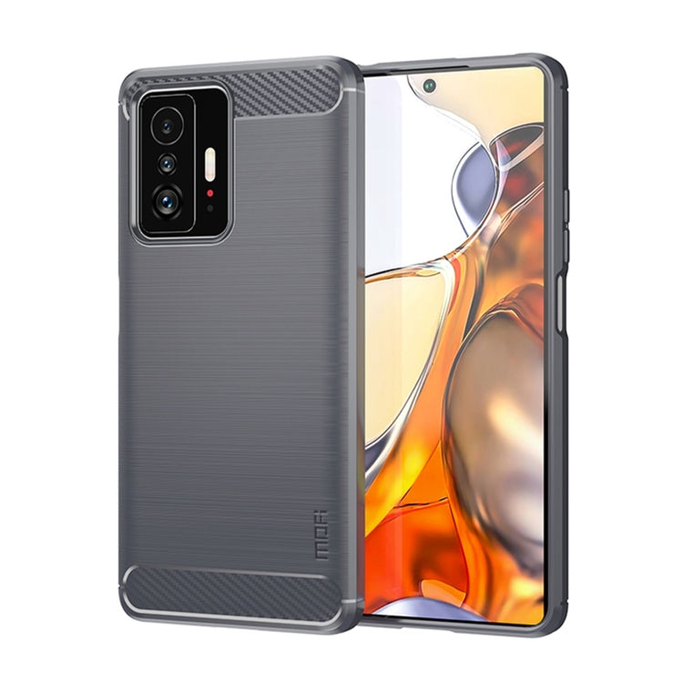 Custodia morbida per telefono in TPU in fibra di carbonio spazzolata serie MOFI Gentleness, For Xiaomi Redmi Note11 / Poco M4 Pro 5G, For Xiaomi Redmi Note11 Pro / Note 11 Pro+, For Xiaomi Redmi 10 / 10 Prime, For Xiaomi Mi 11T / 11T Pro