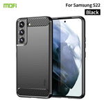 Custodia morbida in TPU in fibra di carbonio con trama spazzolata serie MOFI Gentleness, For Samsung Galaxy S22 5G, For Samsung Galaxy S22+ 5G, For Samsung Galaxy S22 Ultra 5G, For Samsung Galaxy A13 5G, For Samsung Galaxy M52 5G