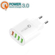 QC-04 QC3.0 + 3 x USB 2.0 Caricabatterie multiporta per tablet cellulare, spina europea, EU Plug