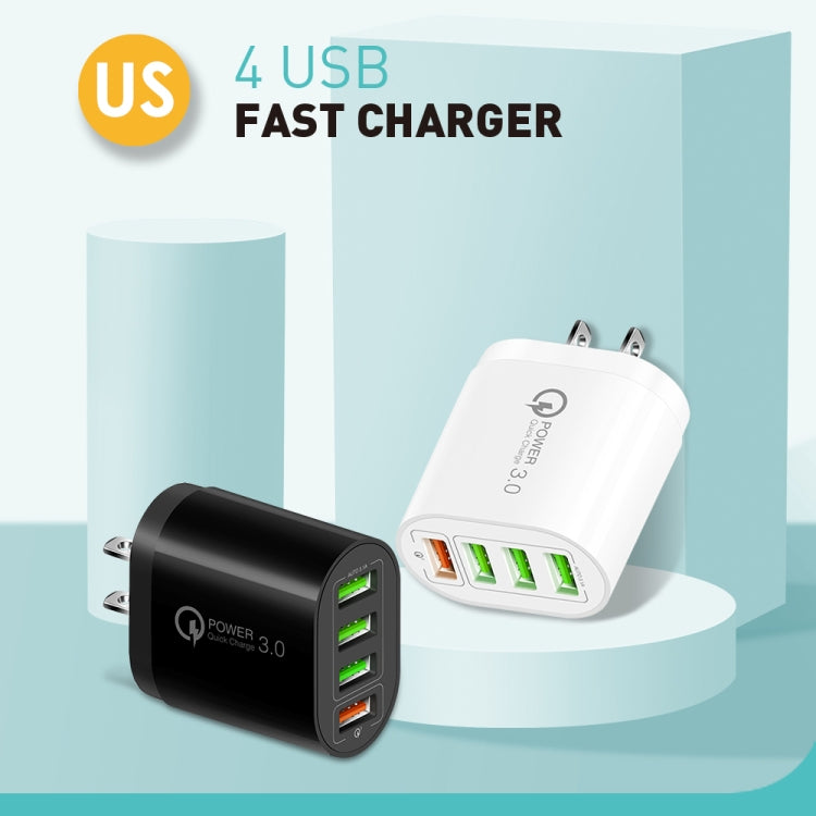 Caricabatterie QC3.0 multiporta USB 30W con cavo dati 8 pin