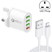 Caricabatterie QC3.0 + 3 USB 30W con cavo