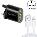 Caricabatterie QC3.0 30W con 3 porte USB e cavo dati