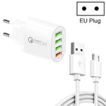Caricabatterie QC3.0 30W multiporta USB con cavo Micro USB