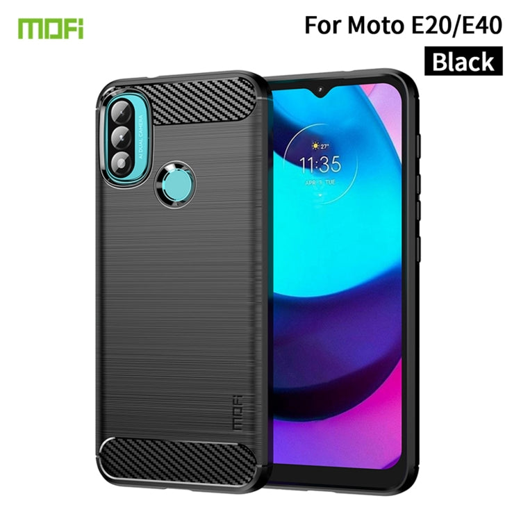 Custodia morbida in TPU in fibra di carbonio con trama spazzolata serie MOFI Gentleness, For Motorola Moto E20 / E30 / E40, For Motorola Moto G Pure 2021, For Nokia XR20
