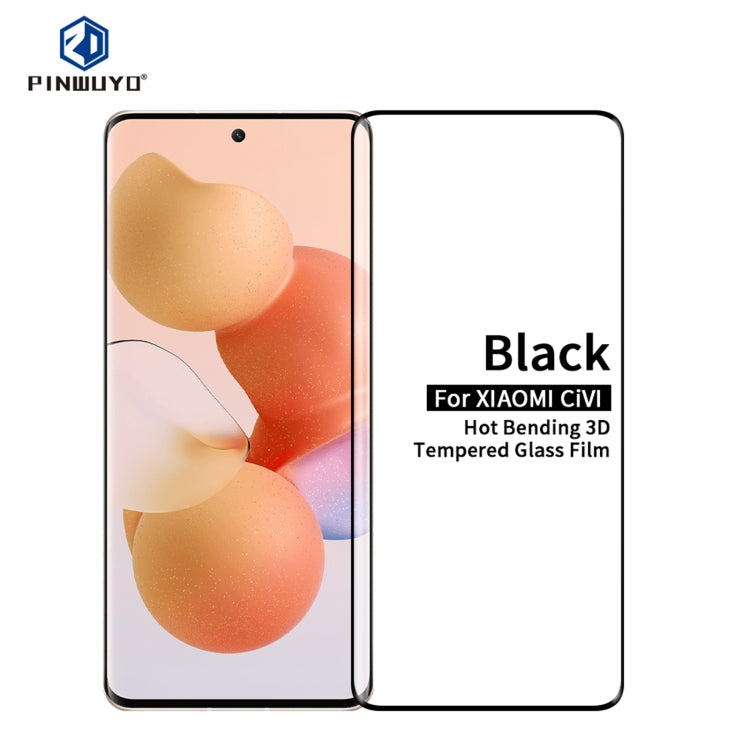 PINWUYO 9H Pellicola in vetro temperato per piegatura a caldo 3D, For Xiaomi CiVi, For Xiaomi Mix4