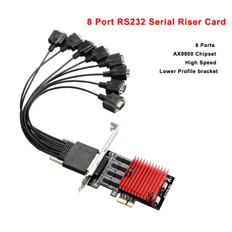 Scheda di espansione porta seriale PCIE a DB9 RS232 Convertitore scheda riser PCI-E Express