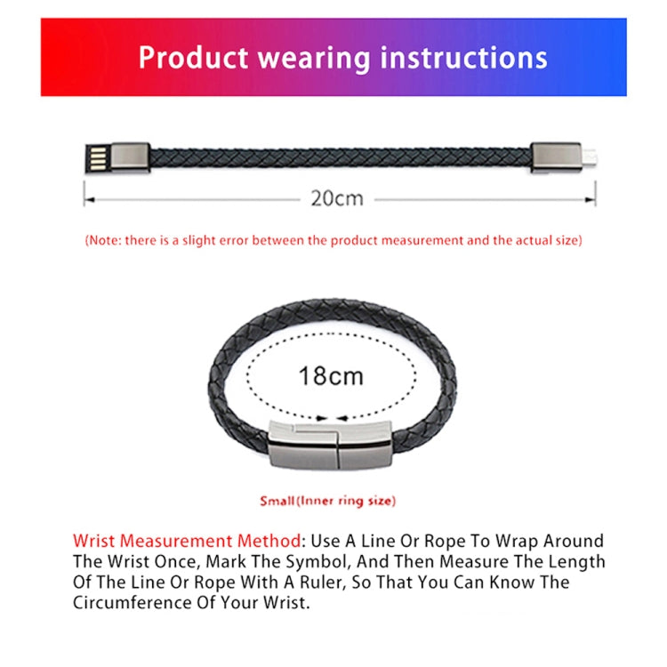 Cavo dati USB-A a USB-C Type-C 20 cm per braccialetto