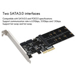Scheda adattatore SATA3.0 PCIE3.0 a 2 porte M.2 (B-KEY).