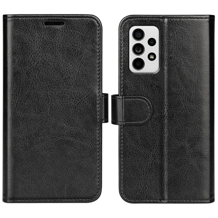 Per Samsung Galaxy A53 5G R64 Texture Custodia in pelle orizzontale a conchiglia con supporto e slot per schede e portafogli e cornice per foto, For Samsung Galaxy A33 5G