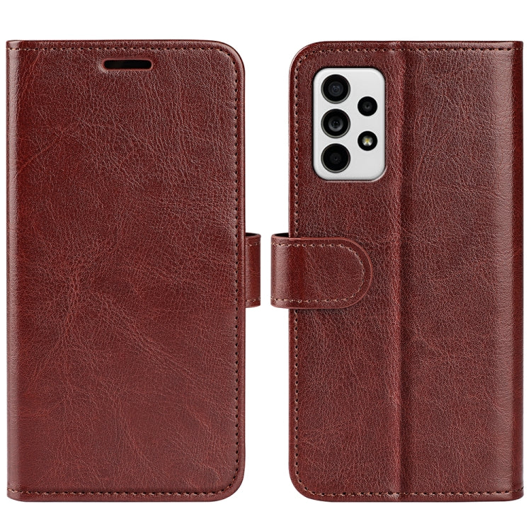 Per Samsung Galaxy A53 5G R64 Texture Custodia in pelle orizzontale a conchiglia con supporto e slot per schede e portafogli e cornice per foto, For Samsung Galaxy A33 5G