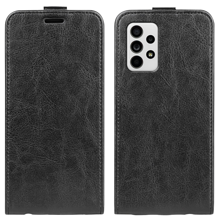 Per Samsung Galaxy A33 5G R64 Texture Custodia in pelle verticale a conchiglia con slot per schede e cornice per foto, For Samsung Galaxy A33 5G