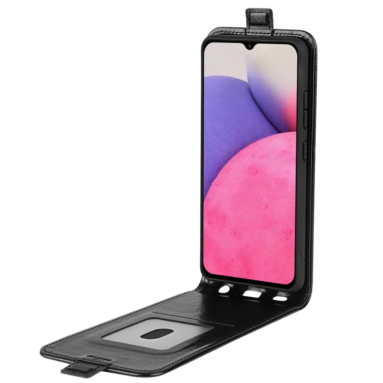 Per Samsung Galaxy A33 5G R64 Texture Custodia in pelle verticale a conchiglia con slot per schede e cornice per foto, For Samsung Galaxy A33 5G