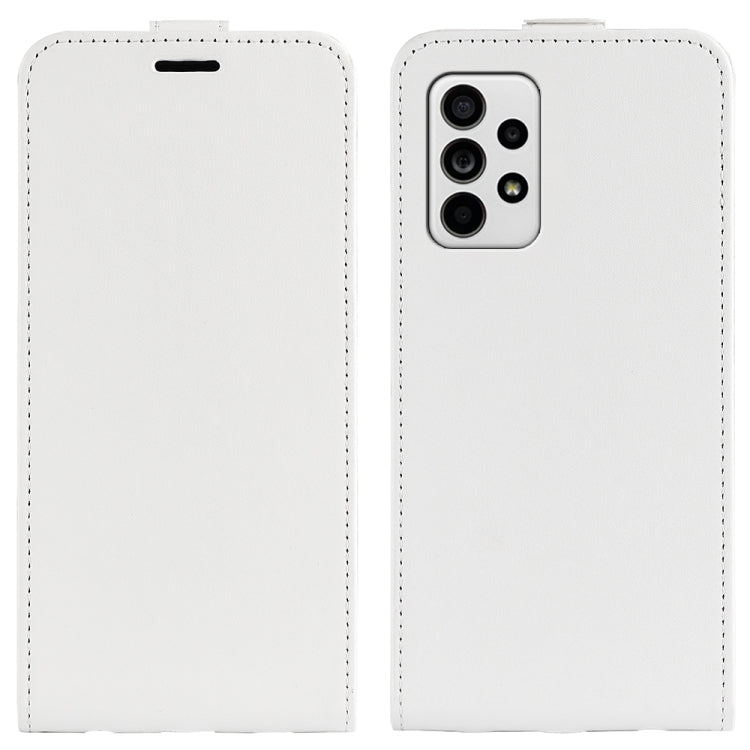 Per Samsung Galaxy A33 5G R64 Texture Custodia in pelle verticale a conchiglia con slot per schede e cornice per foto, For Samsung Galaxy A33 5G