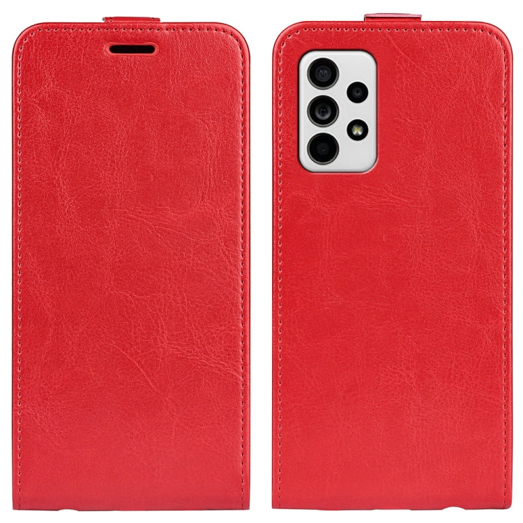 Per Samsung Galaxy A33 5G R64 Texture Custodia in pelle verticale a conchiglia con slot per schede e cornice per foto, For Samsung Galaxy A33 5G