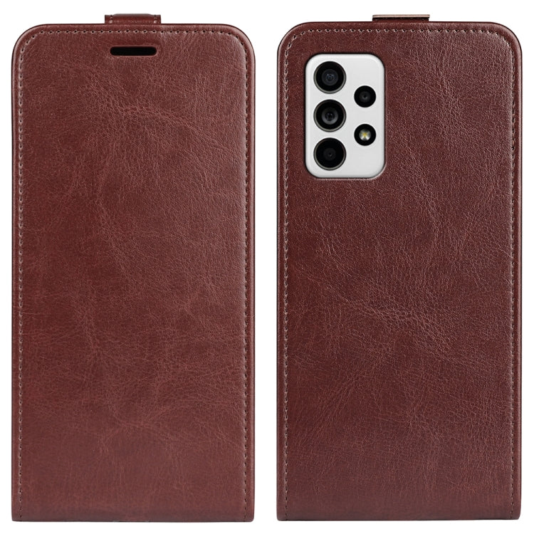 Per Samsung Galaxy A33 5G R64 Texture Custodia in pelle verticale a conchiglia con slot per schede e cornice per foto, For Samsung Galaxy A33 5G