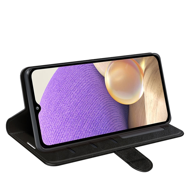 Per Samsung Galaxy A53 5G R64 Texture Custodia in pelle orizzontale a conchiglia con supporto e slot per schede e portafogli e cornice per foto, For Samsung Galaxy A53 5G