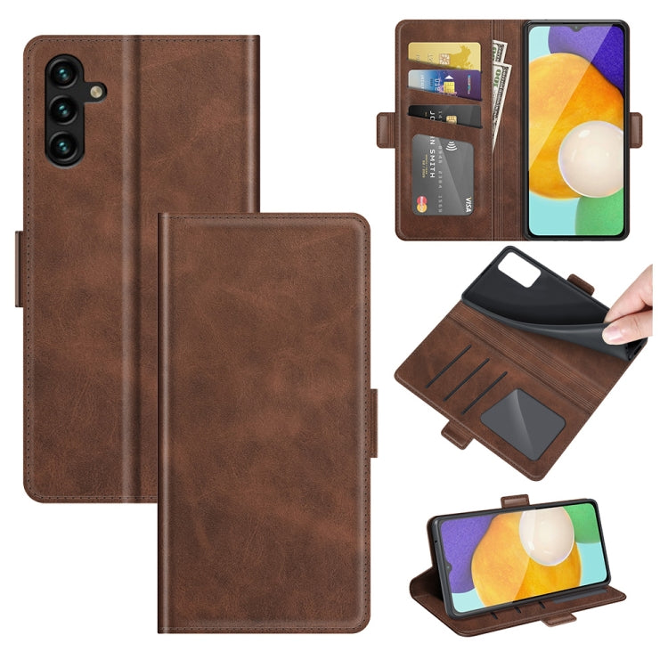 Per Samsung Galaxy A13 5G Custodia in pelle a vibrazione orizzontale con fibbia magnetica a doppio lato con supporto, slot per carte e portafoglio, For Samsung Galaxy A13 5G