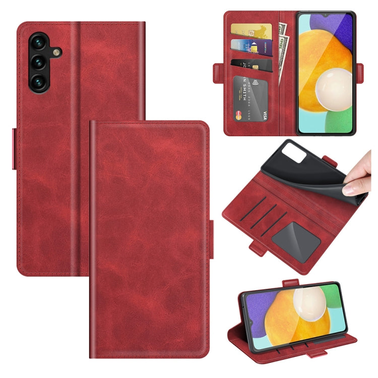 Per Samsung Galaxy A13 5G Custodia in pelle a vibrazione orizzontale con fibbia magnetica a doppio lato con supporto, slot per carte e portafoglio, For Samsung Galaxy A13 5G