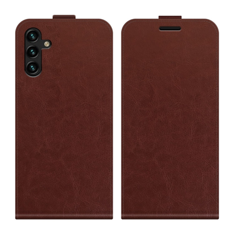 Per Samsung Galaxy A13 5G R64 Custodia in pelle a vibrazione verticale con texture con slot per schede e cornice per foto, For Samsung Galaxy A13 5G