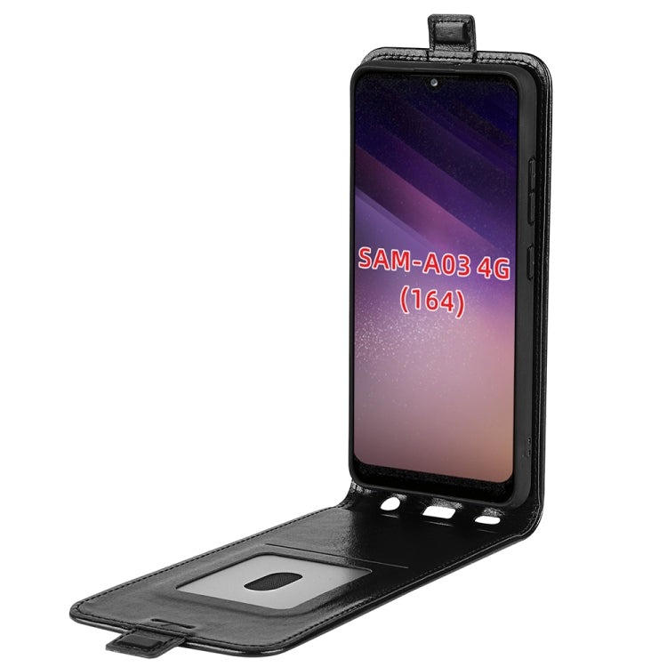 Per Samsung Galaxy A03 166mm R64 Texture Custodia in pelle verticale con slot per schede e cornice per foto, For Samsung Galaxy A03 166mm