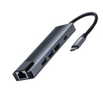 Adattatore USB-C 5 in 1 con HDMI, RJ45, USB 3.0 e PD