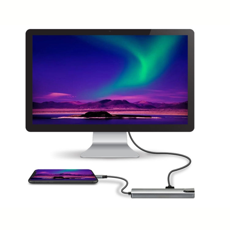 Adattatore USB-C 5 in 1 con HDMI, RJ45, USB 3.0 e PD