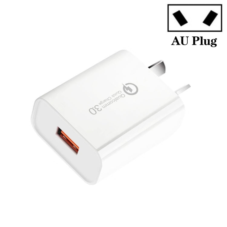 Caricabatterie rapido USB 3A CA-25 QC3.0 per telefono cellulare, spina AU, AU Plug