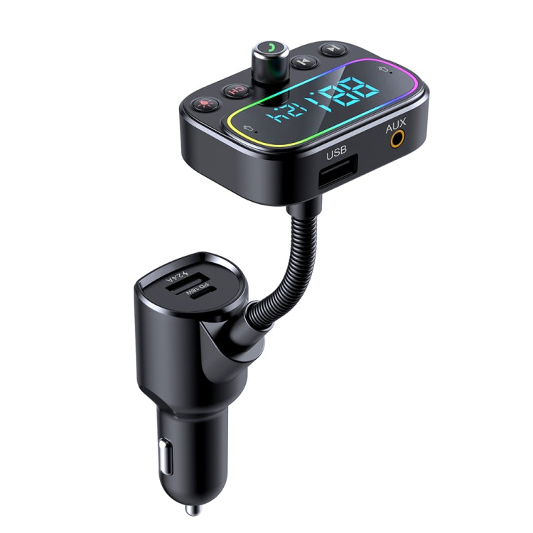 T67 Bluetooth 5.0 Lettore musicale MP3 per auto Trasmettitore modulatore FM Adattatore AUX wireless Vivavoce, T67