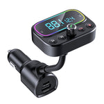 T67 Bluetooth 5.0 Lettore musicale MP3 per auto Trasmettitore modulatore FM Adattatore AUX wireless Vivavoce, T67